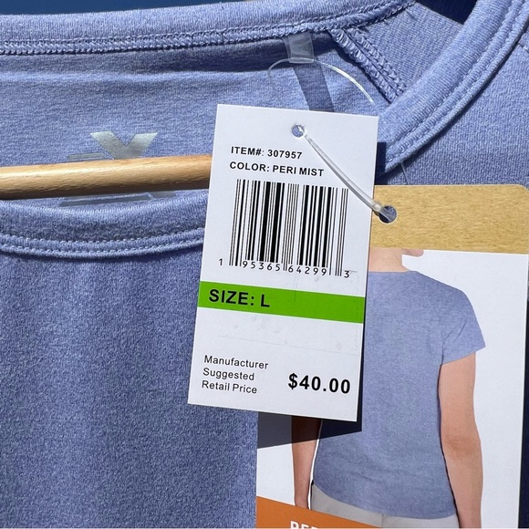NWT Zeroxposur Performance Tee Women’s Size L Color Peri Mist - Picture 3 of 7